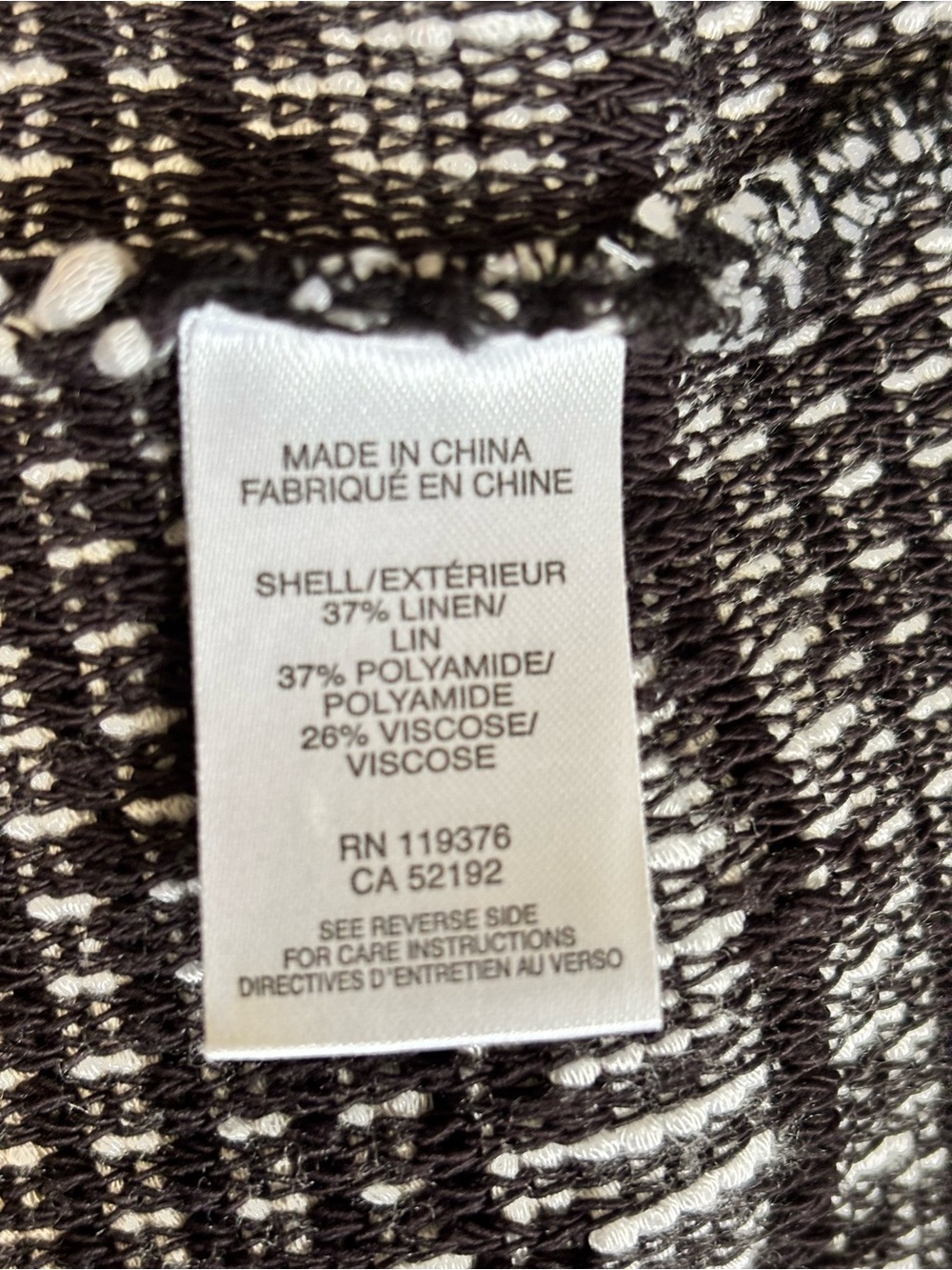 Helmut Lang dress black and white pattern linen blend size Small - Picture 6 of 7